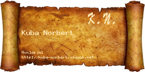 Kuba Norbert névjegykártya